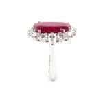 Burma ruby diamond gold ring