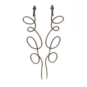 A pair of gold and diamond earrings
