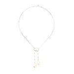 Diamond pearl gold necklace