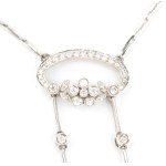 Diamond pearl gold necklace
