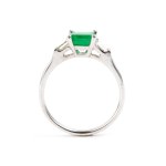 Emerald diamond gold ring