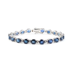 Bracelet en or avec saphir bleu et diamants