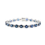Blue sapphie diamond gold bracelet
