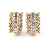 Diamond gold pair of earrings