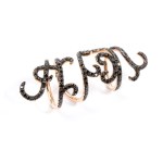 Gold black diamond ring