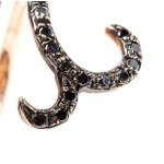 Gold black diamond ring