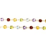 Coloured stones gold necklace