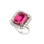 Tourmaline diamond gold ring