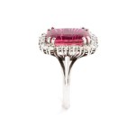 Tourmaline diamond gold ring