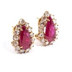 Rubies diamonds earrings