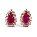 Rubies diamonds earrings
