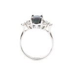 Blue sapphire diamond gold ring