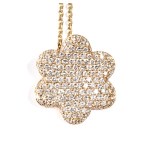 Necklace with a gold diamond pendant