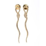 Snake shaped gold diamond earrings