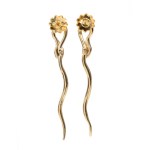 Snake shaped gold diamond earrings