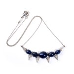 Sapphire diamond gold necklace
