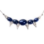 Sapphire diamond gold necklace