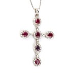Ruby diamond gold necklace-pendant