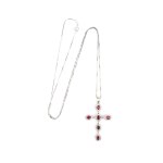 Ruby diamond gold necklace-pendant