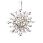 Necklace with a gold diamond pendant