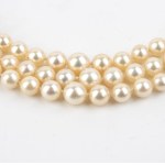 Pearl diamond sapphire gold necklae