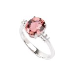 Tourmaline diamond gold ring