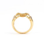 Diamond-set buckle design gold ring