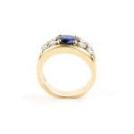 Sapphire diamond gold ring