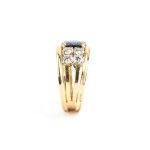 Sapphire diamond gold ring