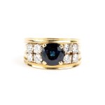 Sapphire diamond gold ring