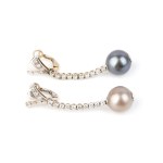 Tahitian pearl diamond drop earrings