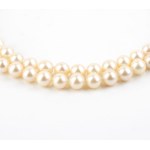 Pearl diamond sapphire gold neklace