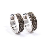 Fancy color brown diamond hoop earrings