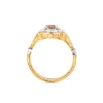 Tourmaline diamond gold ring