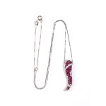 Diamond rubies gold necklace and pendant