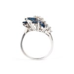 Blue sapphire diamond gold ring
