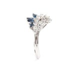 Blue sapphire diamond gold ring
