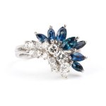 Blue sapphire diamond gold ring
