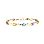 Multi-gemstone gold bracelet