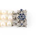 Pearl sapphire gold bracelet