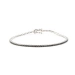 Black diamond gold tennis bracelet
