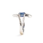 Blue sapphire diamond gold ring