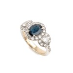 Sapphire diamond gold ring