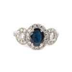 Sapphire diamond gold ring