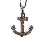 Fancy color brown diamond gold rpendant