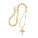 Italian gold choker with a diamond cross