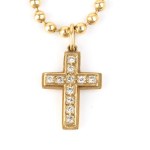 Italian gold choker with a diamond cross