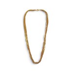 Multi-strand gold necklace