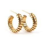 Gold earrings, tubogas style
