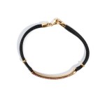 Gold pink corundum bracelet